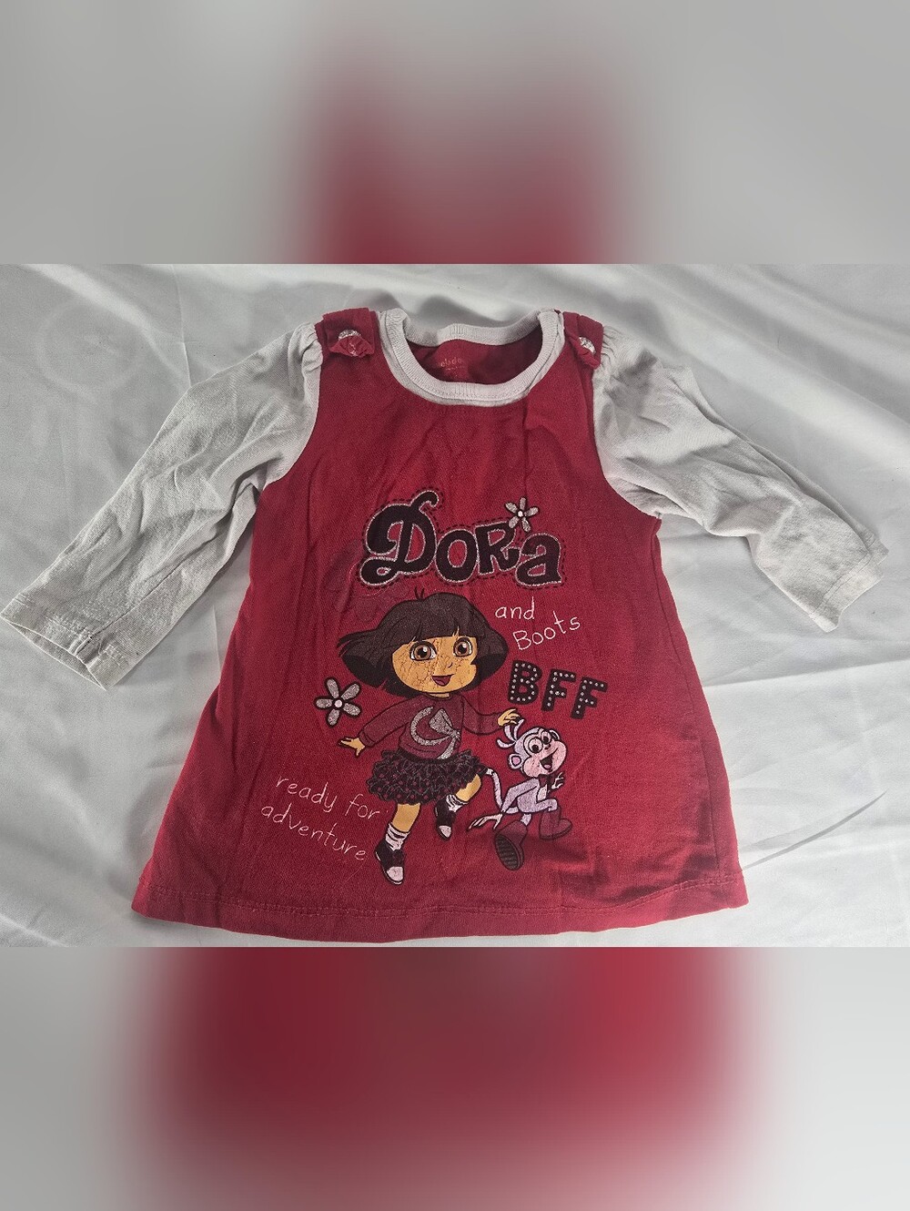 Vintage Nickelodeon Dora The Explorer Boots Girls Dress Shirt 18M Y2K